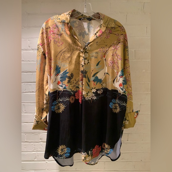 Zara long printed blouse - Picture 1 of 5